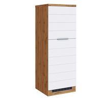 Backofen-/Kühlschrank- Umbauschrank Florenz B: 60 cm - Eiche Wotan/Weiß, Design, Holzwerkstoff (60/166/60cm) - Held