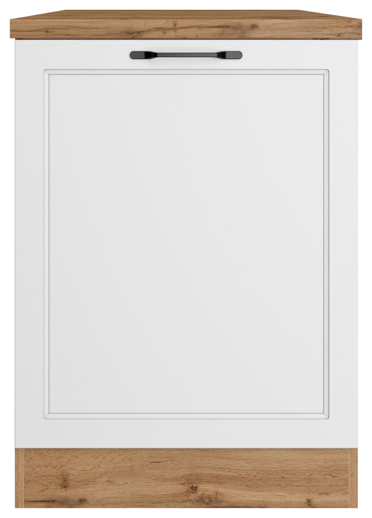 Küchenunterschrank Meran B: 60 cm Weiß/Eiche Dekor - Eiche Wotan/Weiß, LIFESTYLE, Holzwerkstoff (60/86/60cm) - Held