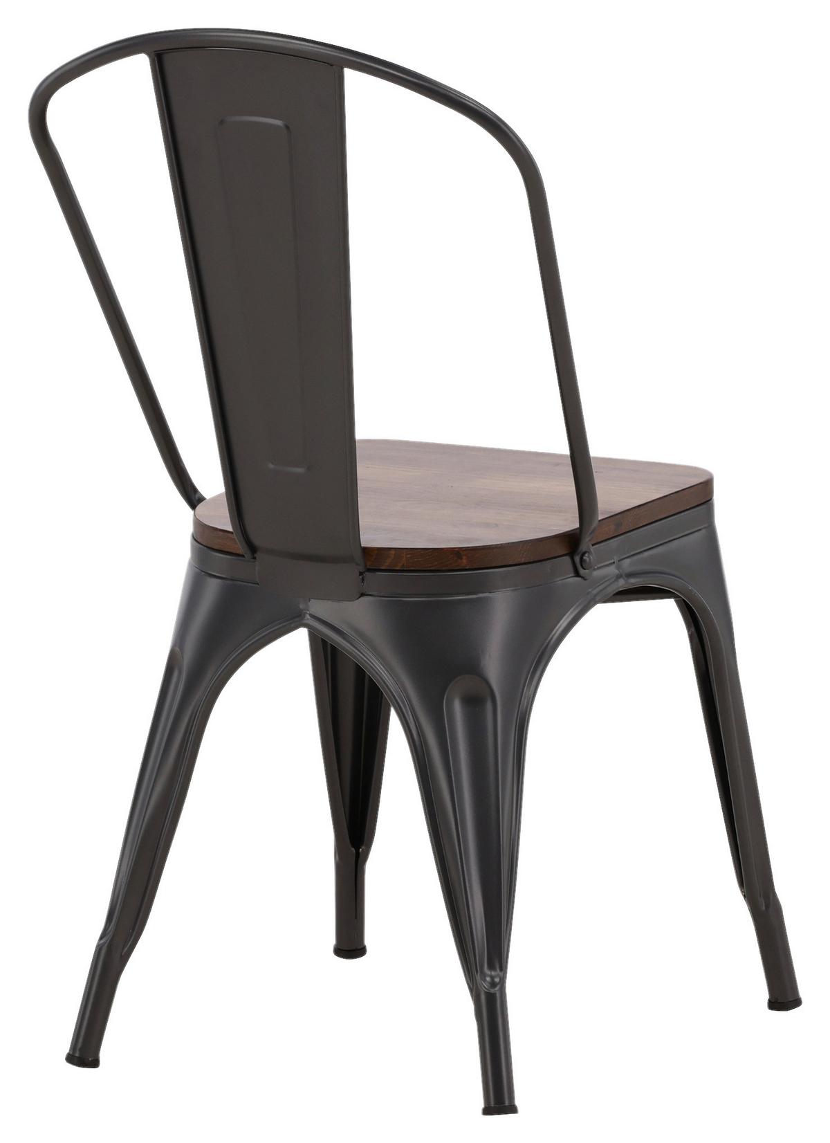 Stuhl-Set Tempe - Dunkelgrau/Dunkelbraun, Design, Holz/Metall (36/85/51cm) - Livetastic