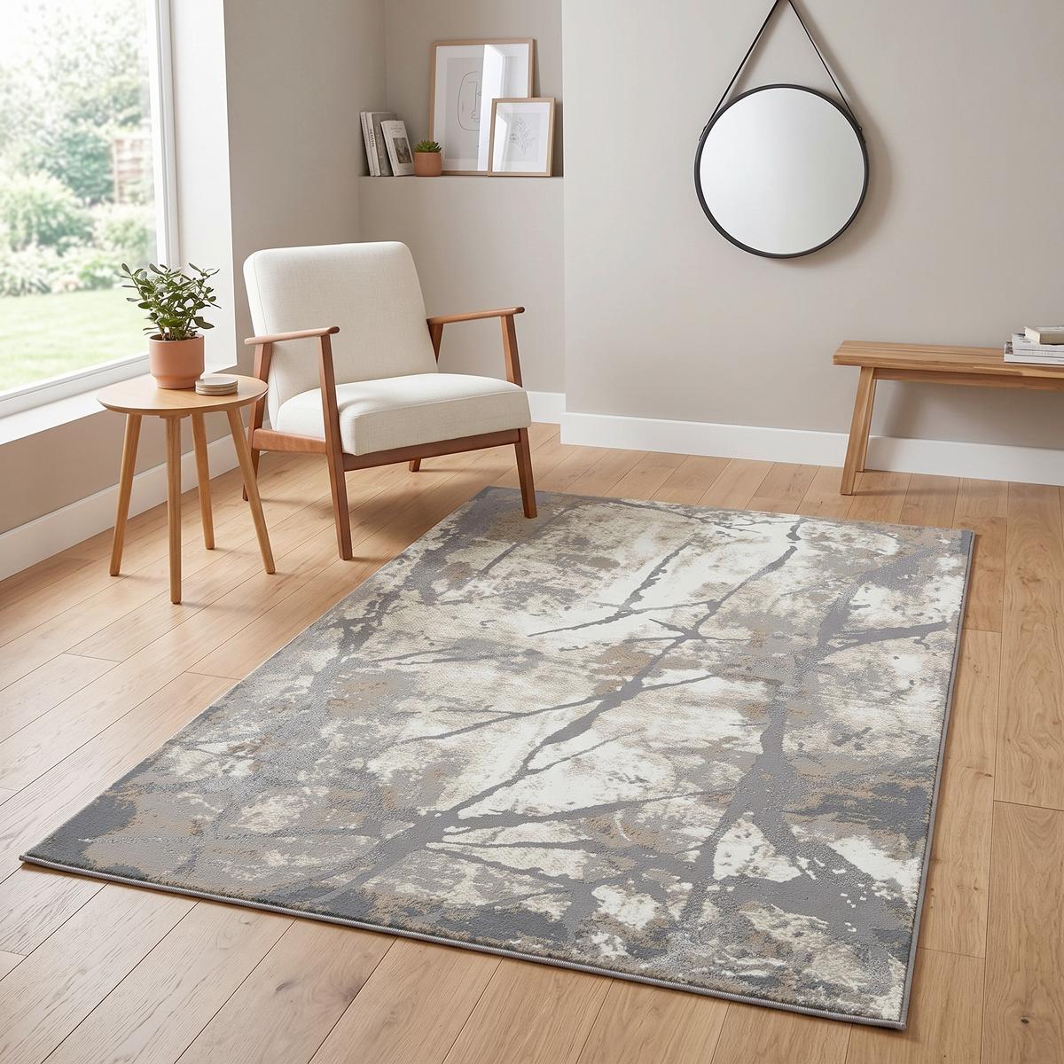 WEBTEPPICH IBIZA 607 - Braun/Grau, Basics, Textil (80/150cm)
