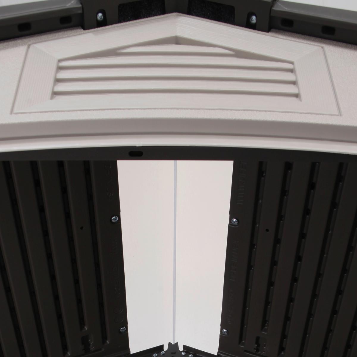 Gerätehaus Mit Doppeltür Versperrbar 213x226x213 Cm - Grau, Basics, Kunststoff (213/226/213cm)