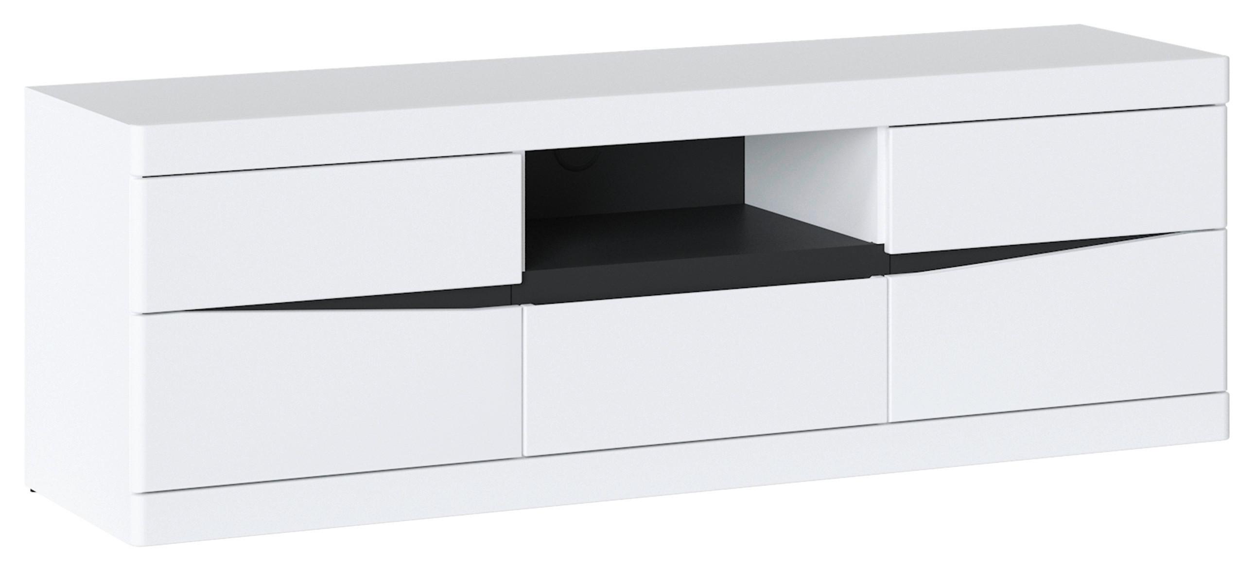Stapelprogramm Turino Neo 4 Teilig Weiß/graphit B: 322cm - Graphitfarben/Weiß, Trend, Holzwerkstoff (322/196,5/39,9cm)