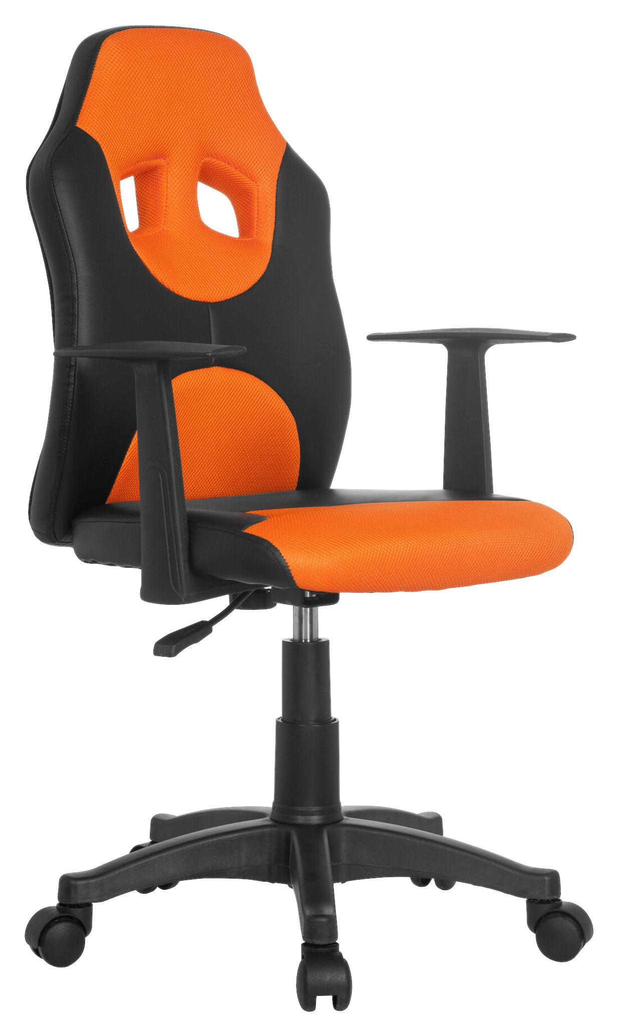 Jugenddrehstuhl Kid Racer Al Orange/schwarz - Schwarz/Orange, Basics, Kunststoff (54/90-100/48cm) - MID.YOU