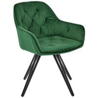 Armlehnstuhl Cardiff Schwarz/Dunkelgrün Gepolstert - Dunkelgrün/Schwarz, LIFESTYLE, Holz/Textil (61/82/62cm) - Livetastic