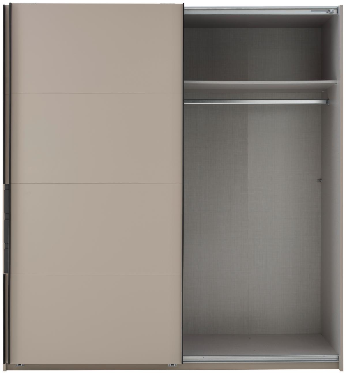 Schwebetürenschrank B: 180 cm Saharagrau/Grafit, O. Spiegel - Graphitfarben/Grau, Trend, Holzwerkstoff (180/198/65cm)