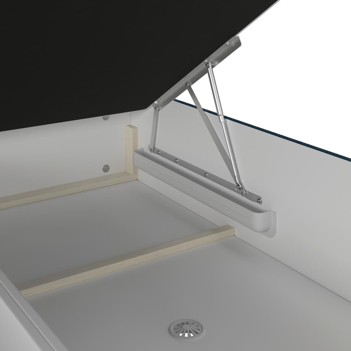 Polsterbett Zeni 140 - Schwarz/Dunkelblau, KONVENTIONELL, Holz/Textil (140/200cm)