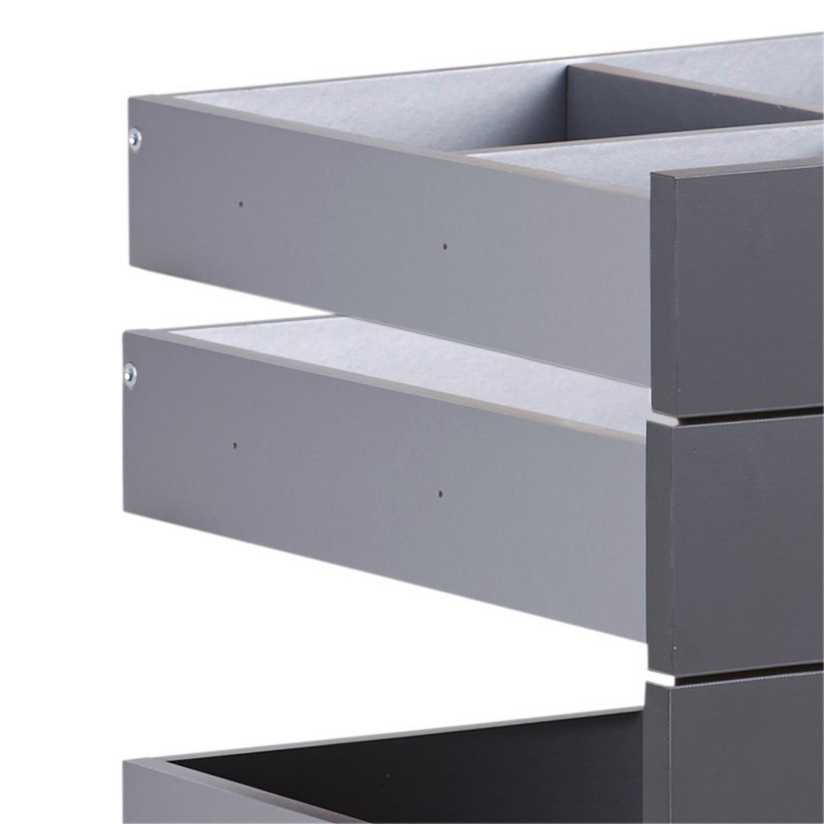 Schubladeneinsatz Unit Anthrazit B: 45,3 cm 4 Fächer - Anthrazit, MODERN, Holzwerkstoff (45,3/83/47cm) - Ondega