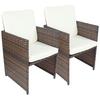 Gartensessel-Set 2-Tlg. Raloso Metall/Kunststoff/Textil - Braun/Weiß, MODERN, Kunststoff/Textil (53/84/53cm) - Ambia Garden