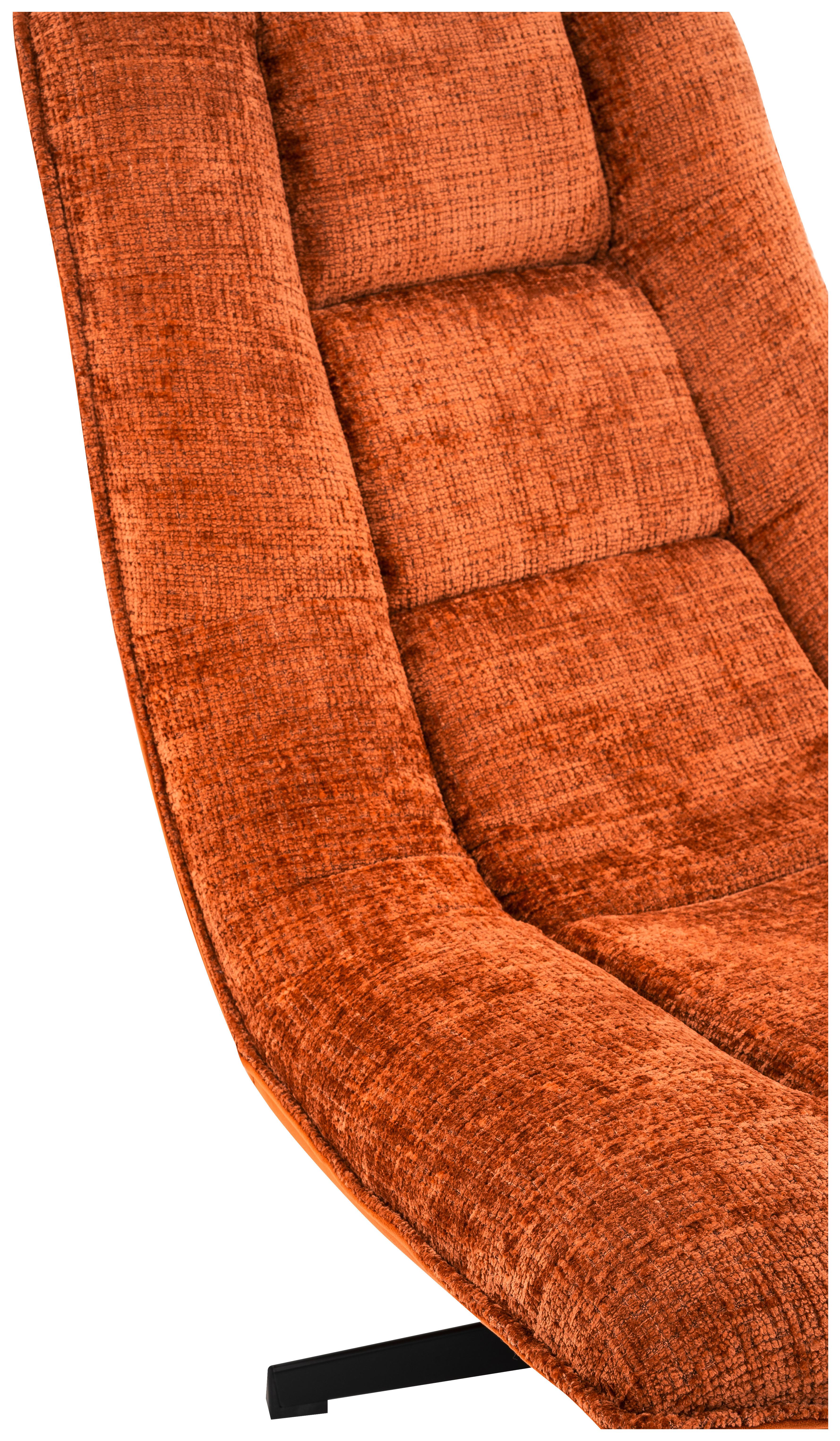 Relaxsessel Sofia Chenille Orange, B: 77 Cm - Schwarz/Orange, MODERN, Textil/Metall (77/88/94cm) - Carryhome