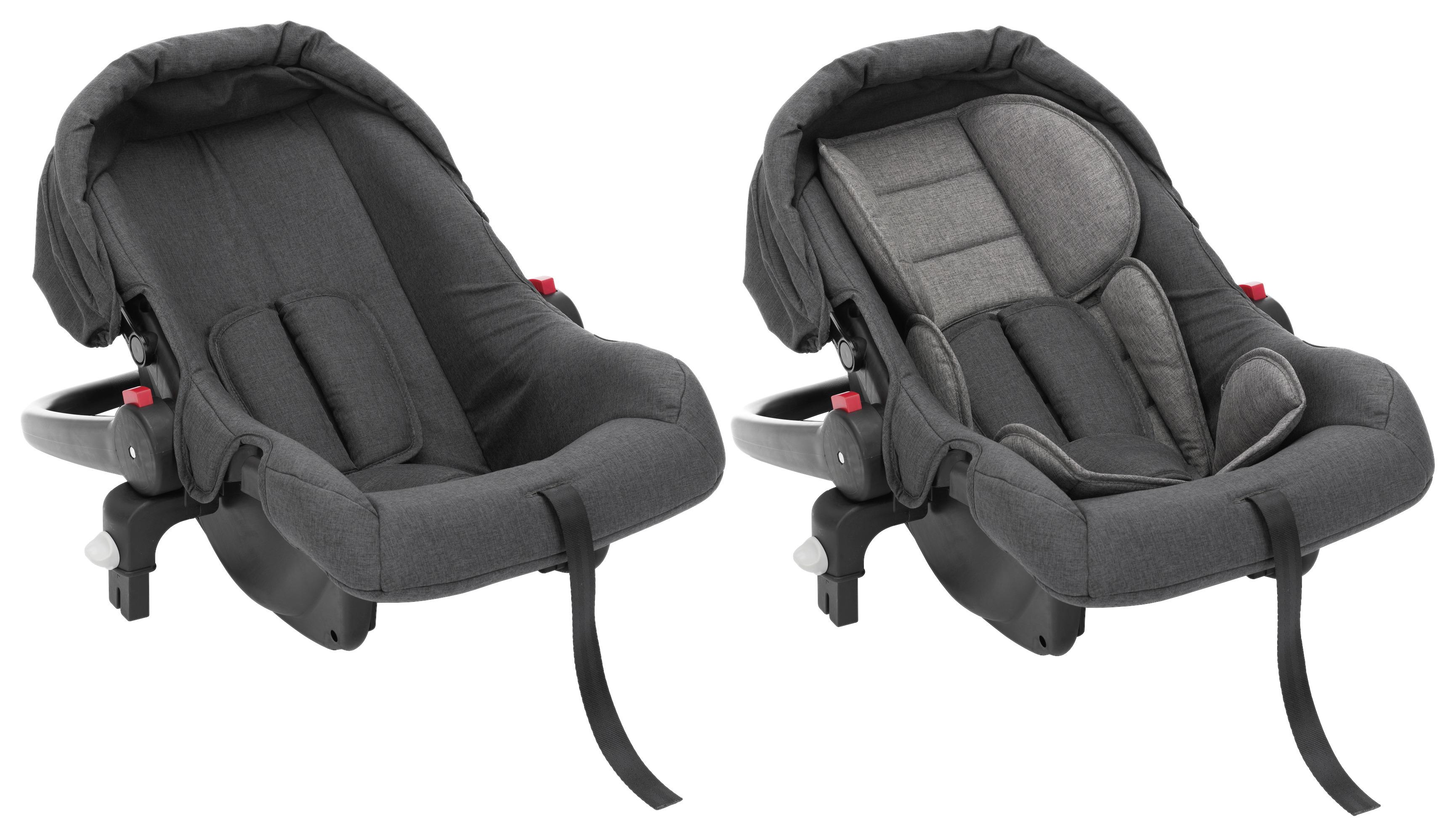 Kinderwagen Balu Premium 3in1 mit Babyschale + Sonnenschutz - Anthrazit/Schwarz, MODERN, Kunststoff/Metall (103/58/104cm) - Fillikid