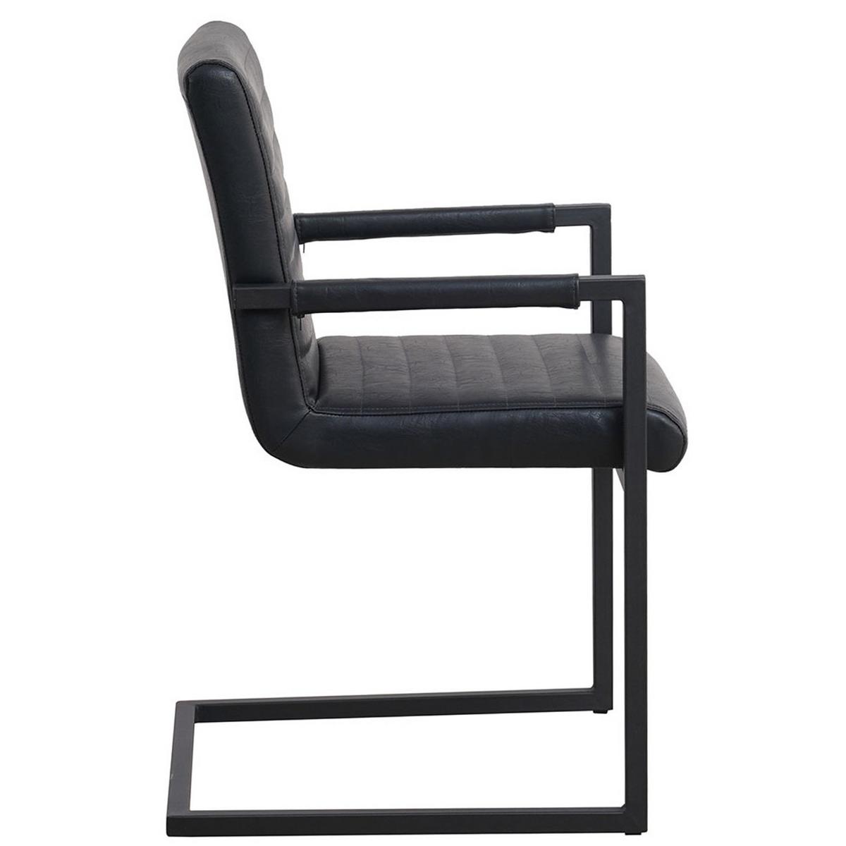 SADA ŽIDLÍ S PODRUČKAMI KUBIS - černá, Lifestyle, kov/textil (54/86/57cm) - MID.YOU