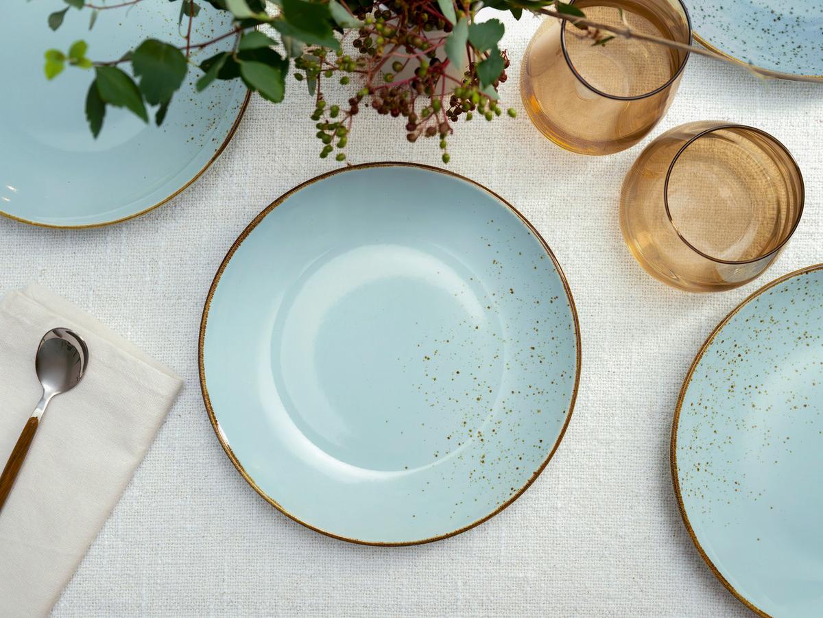 DESSERTTELLERSET 22067 NATURE COLLECTION - Pastellblau, Trend, Keramik (21cm) - Creatable