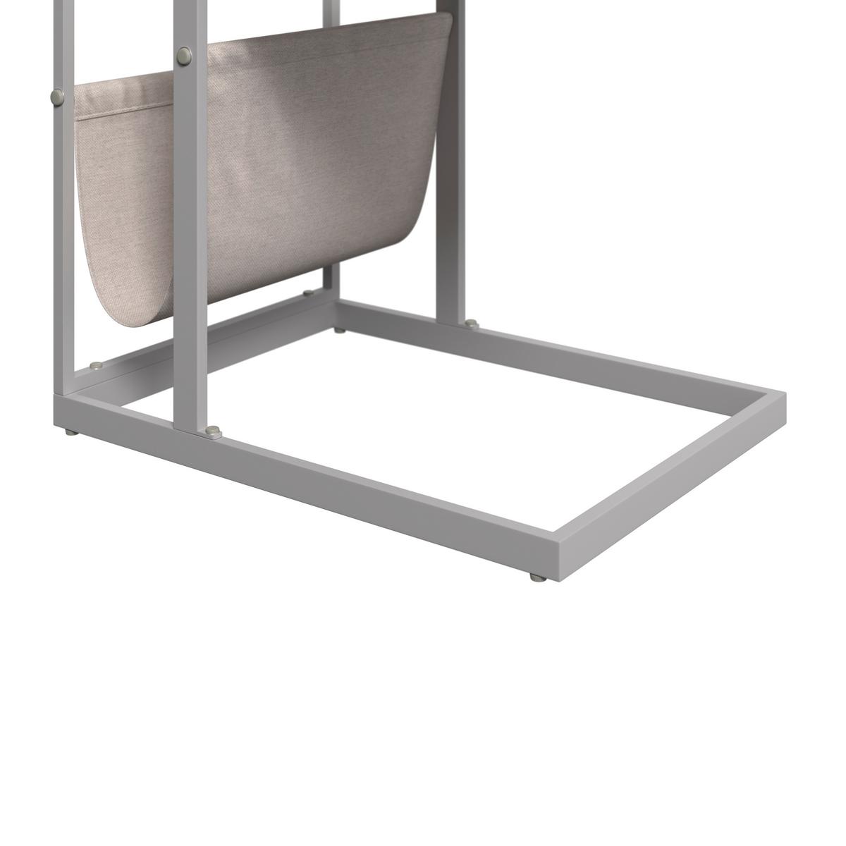 Beistelltisch Palma - Grauweiß/Weiß, MODERN, Glas/Textil (65/55/48cm) - Beldano