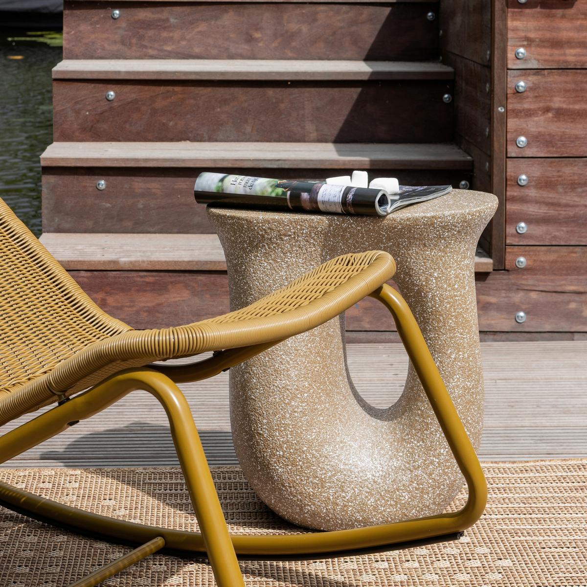 Beistelltisch Moson Beige B: 42 cm - Beige, Design, Keramik/Metall (42/33/45cm) - Livetastic