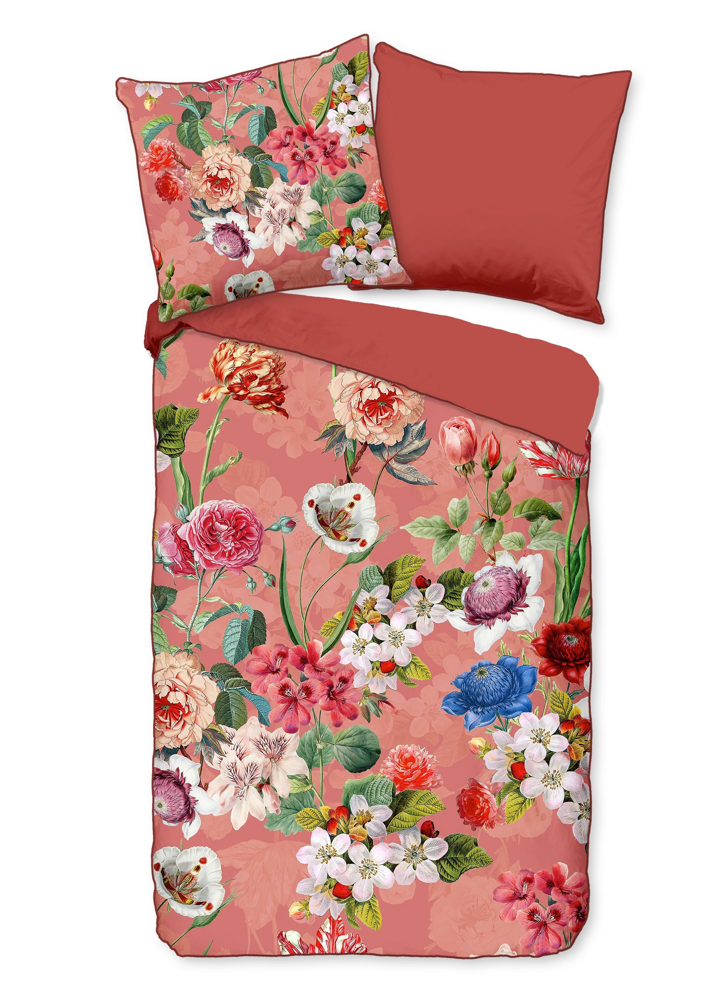 Bettwäsche Amalia Rot Terracotta 135x200 cm - Rot/Terracotta, Natur, Textil (135/200cm)