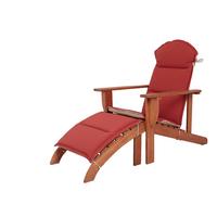 Sonnenliege Harper Eukalyptusholz mit Auflage - Eukalyptusholzfarben/Rot, Basics, Holz (142/70/93cm) - Gardenson
