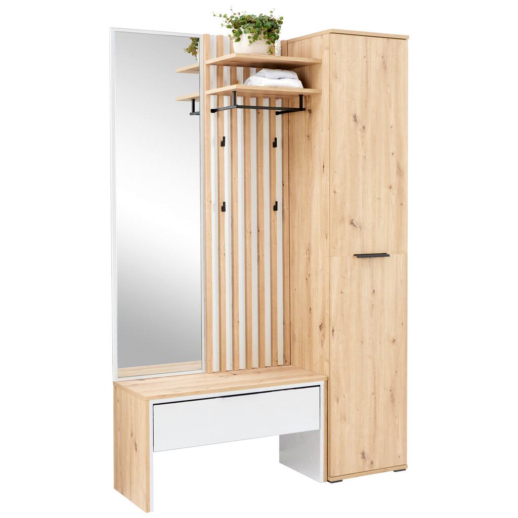 Garderobe Madera Weiß/Eichefarben B: 122 cm