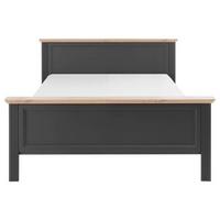 Doppelbett Landhaus-stil 160x200 Jasmin Ii Graphitfarb. - Graphitfarben/Schwarz, LIFESTYLE, Holzwerkstoff (160/200cm)