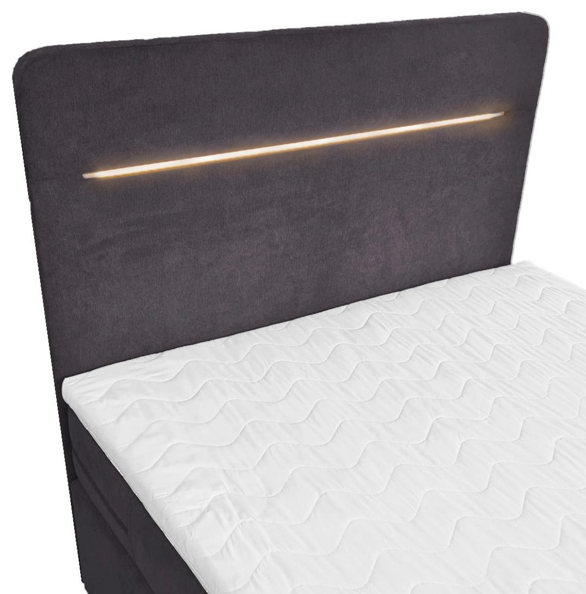 Boxbett Inkl. Topper 120x200 Cm Stream - Anthrazit/Schwarz, Basics, Textil (120/200cm) - Livetastic