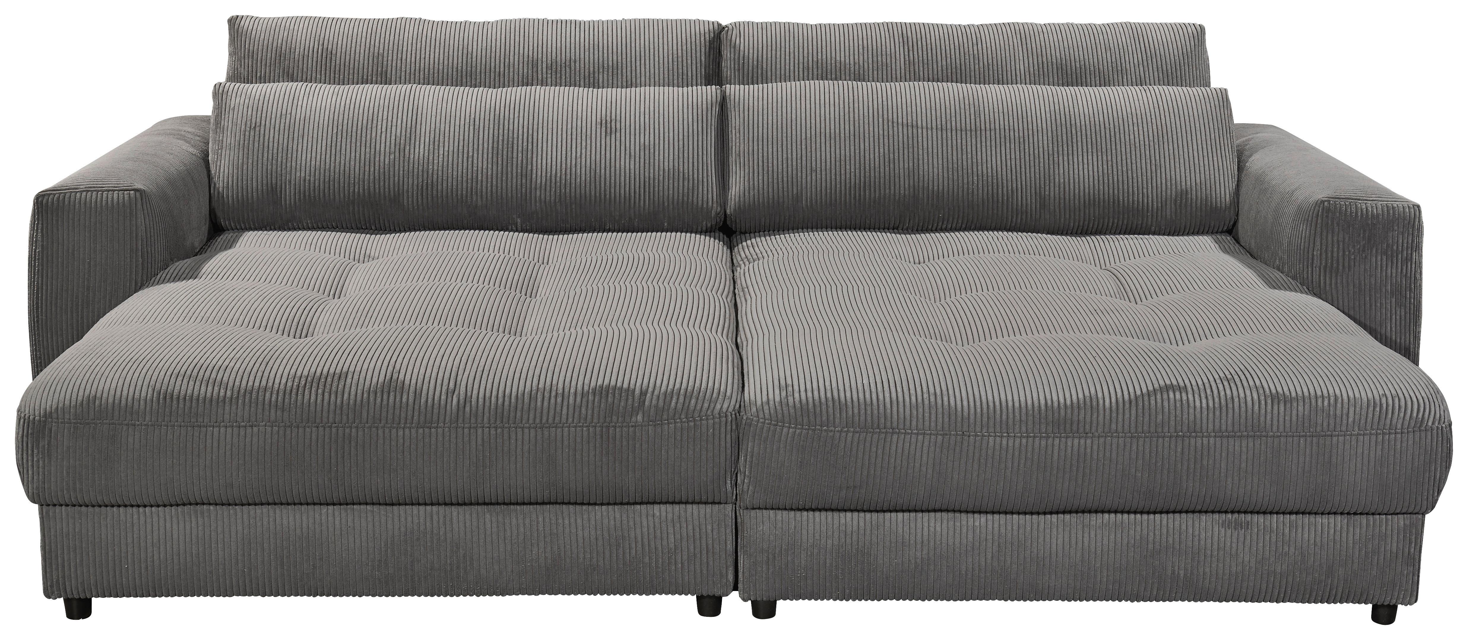 Big Sofa Barura Loveseat Mit Kissen B: 292cm Anthrazit Cord - Anthrazit/Schwarz, KONVENTIONELL, Holzwerkstoff/Textil (292/90/194cm) - MID.YOU