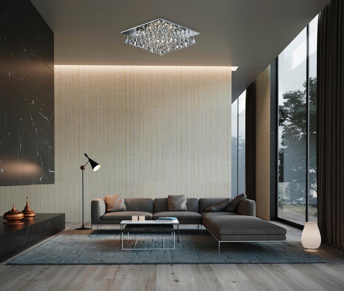 Deckenleuchte 7306-6cc Hanna 6lt Flush - Klar/Silberfarben, Basics, Glas/Metall (44/44/17cm)