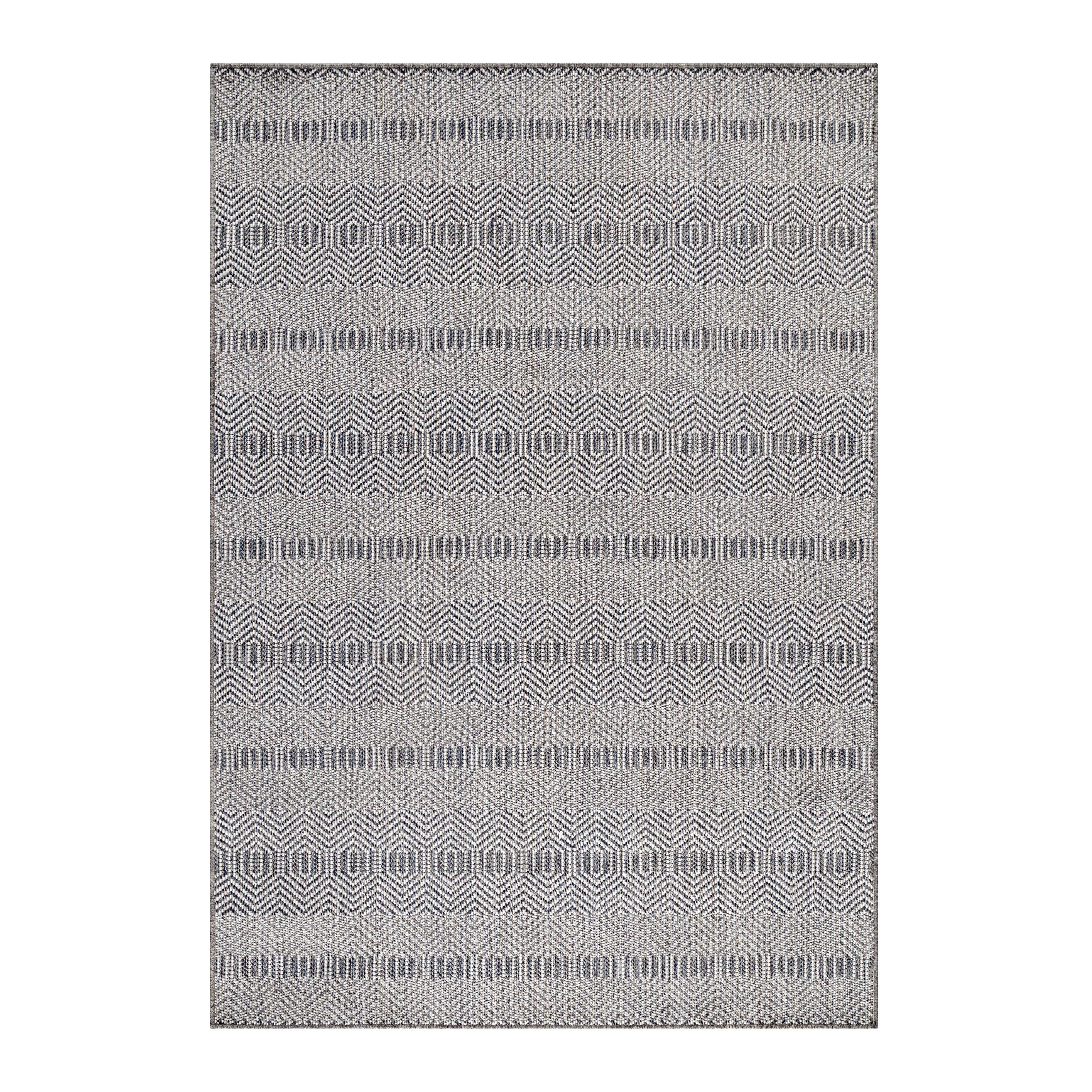 Flachwebteppich Aruba - Grau, Design, Textil (140/200cm)