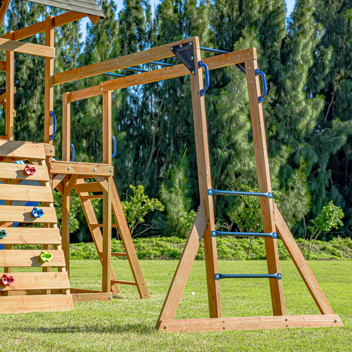 Spielturm mit Rutsche Weiss - Anthrazit/Braun, Basics, Holz/Kunststoff (482/500/338cm) - Ambia Garden