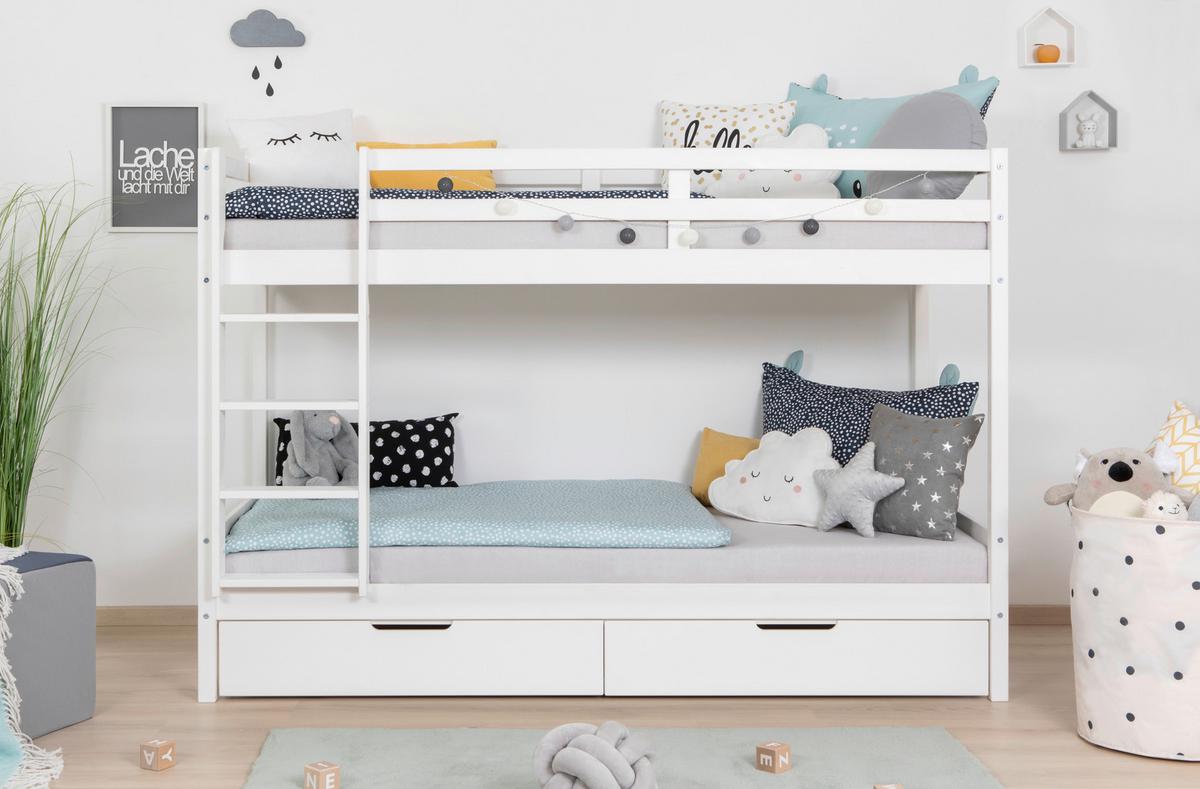 Etagenbett 970538 Rene - Weiß, MODERN, Holz (90/200cm) - MID.YOU