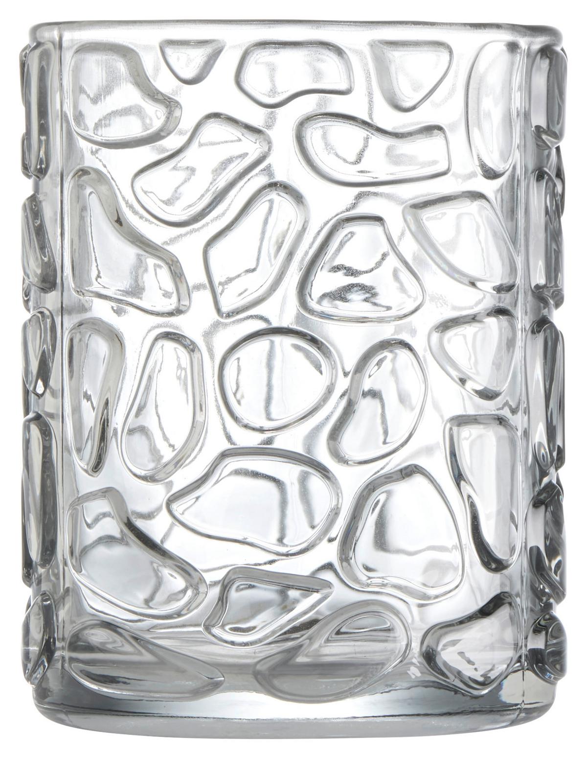 Pohár na zubné kefky CHARLOTTE - číra/svetlosivá, Konventionell, sklo (8/10cm) - Mömax