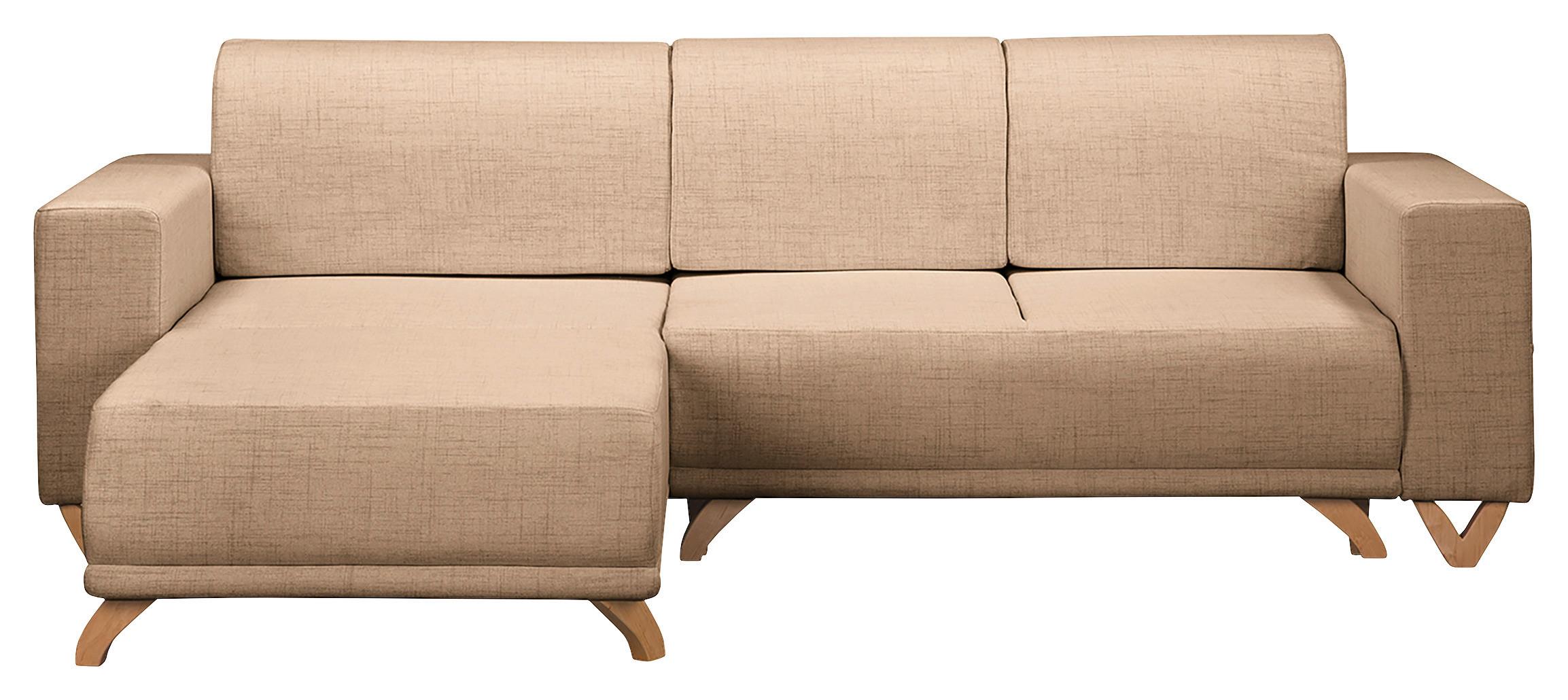 Ecksofa Bella Beige S: 257x174 cm - Wengefarben/Beige, Design, Textil (257/174cm) - Livetastic