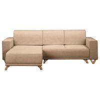 Ecksofa Bella Beige S: 257x174 cm - Wengefarben/Beige, Design, Textil (257/174cm) - Livetastic