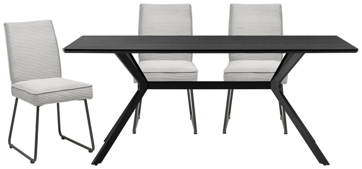 Jedálenský stôl Aragon, čierny 180x90cm - čierna, Modern, kov/kompozitné drevo (180/75/90cm) - Mömax