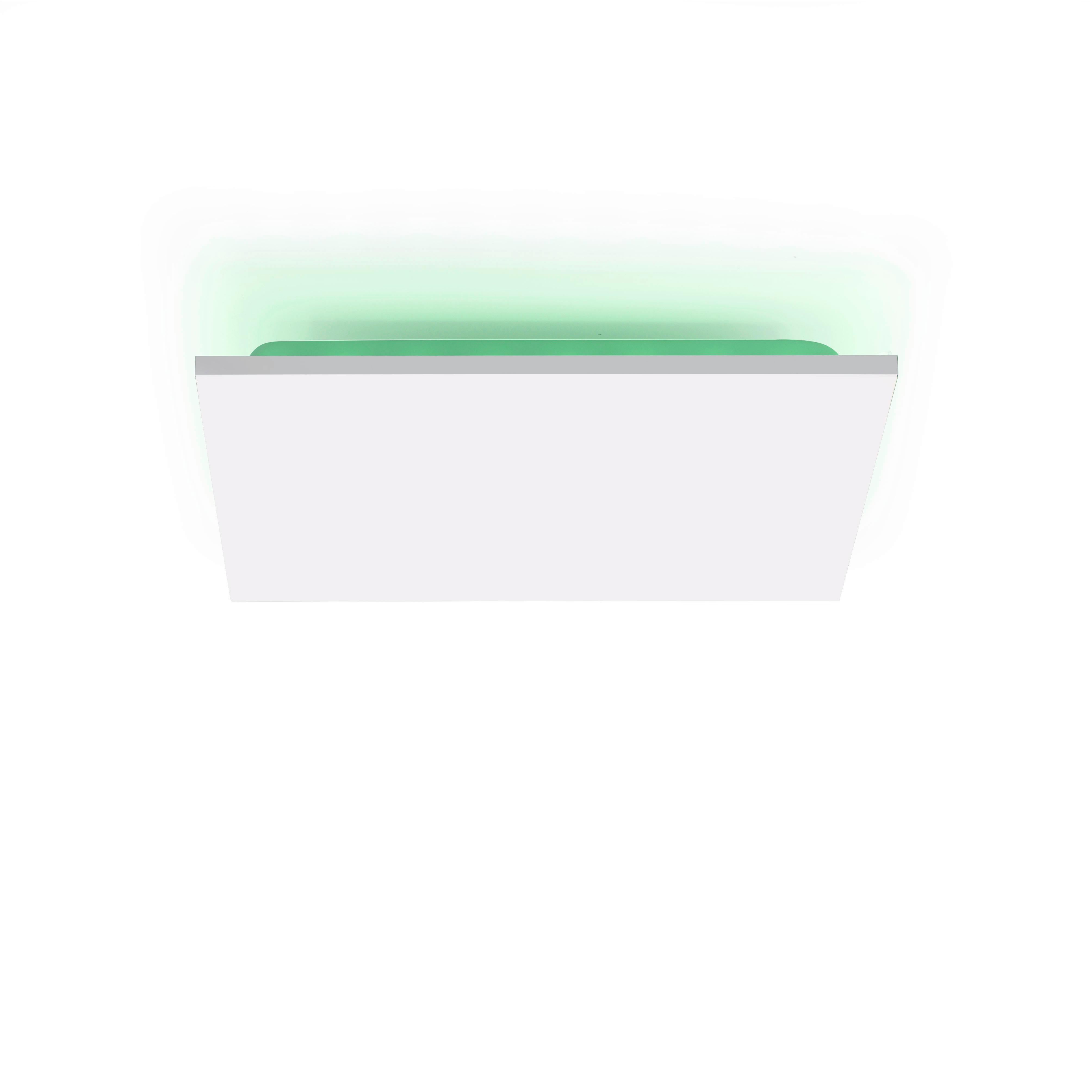 LED-Deckenleuchte Gustav L: 45 cm dimmbar mit Farbwechsler - Weiß, Design, Kunststoff/Metall (45/45/7cm)