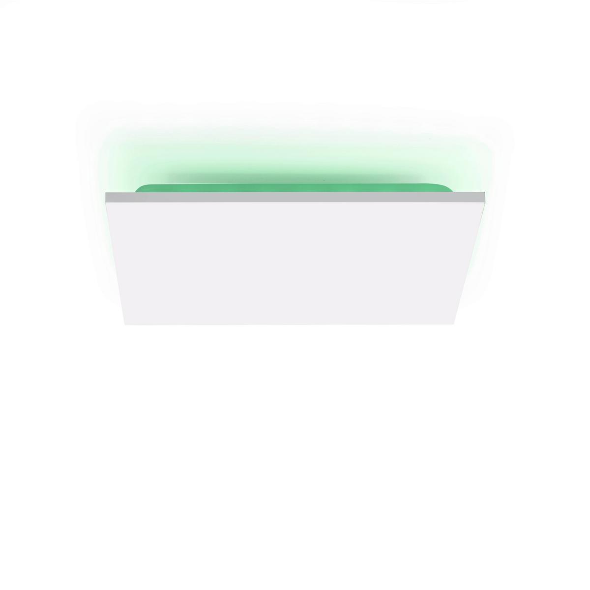 LED-Deckenleuchte Gustav L: 45 cm dimmbar mit Farbwechsler - Weiß, Design, Kunststoff/Metall (45/45/7cm)