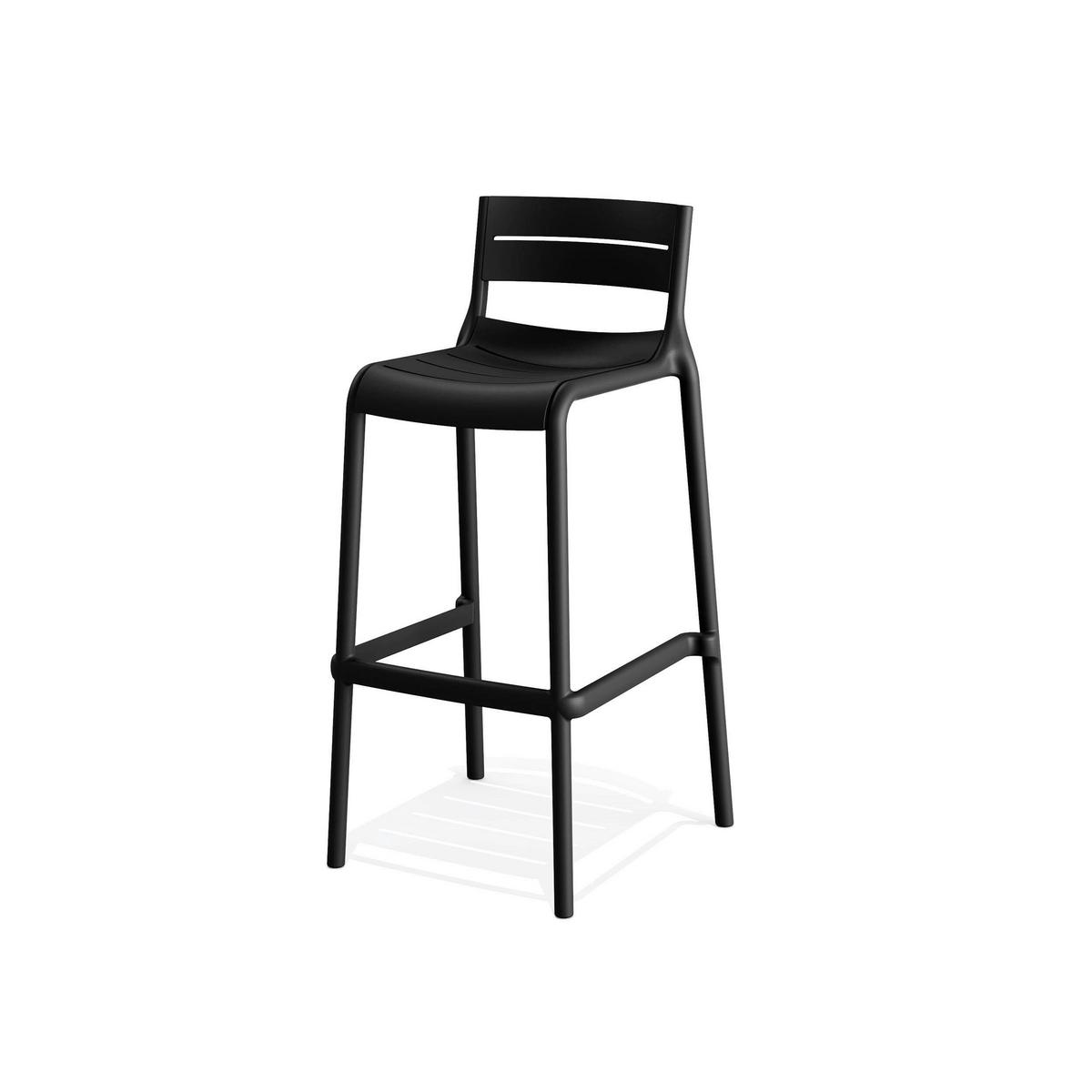 Gartenstuhl-Set 4x Calor – Barstuhl Schwarz - Schwarz, MODERN, Kunststoff (49/100/49cm)
