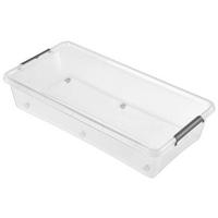 Unterbettroller mit Deckel Lars 35l, 76x39x16 cm - Transparent, Basics, Kunststoff (76/39/16cm) - Homezone