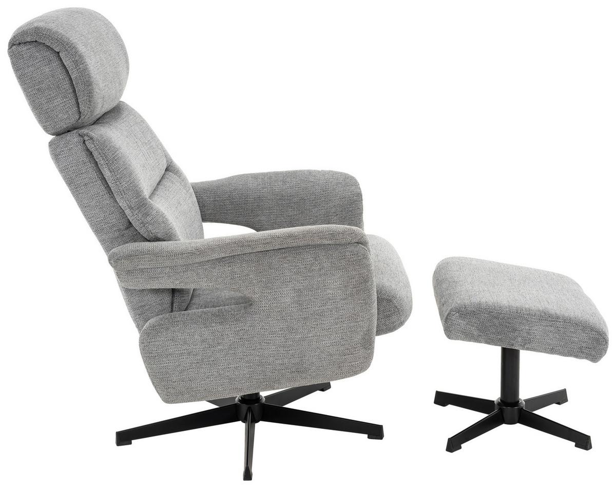 Relaxsessel Natalia Grau B: 73,5 Cm - Schwarz/Grau, Basics, Holz/Textil (73,5/110/88,5cm) - Livetastic