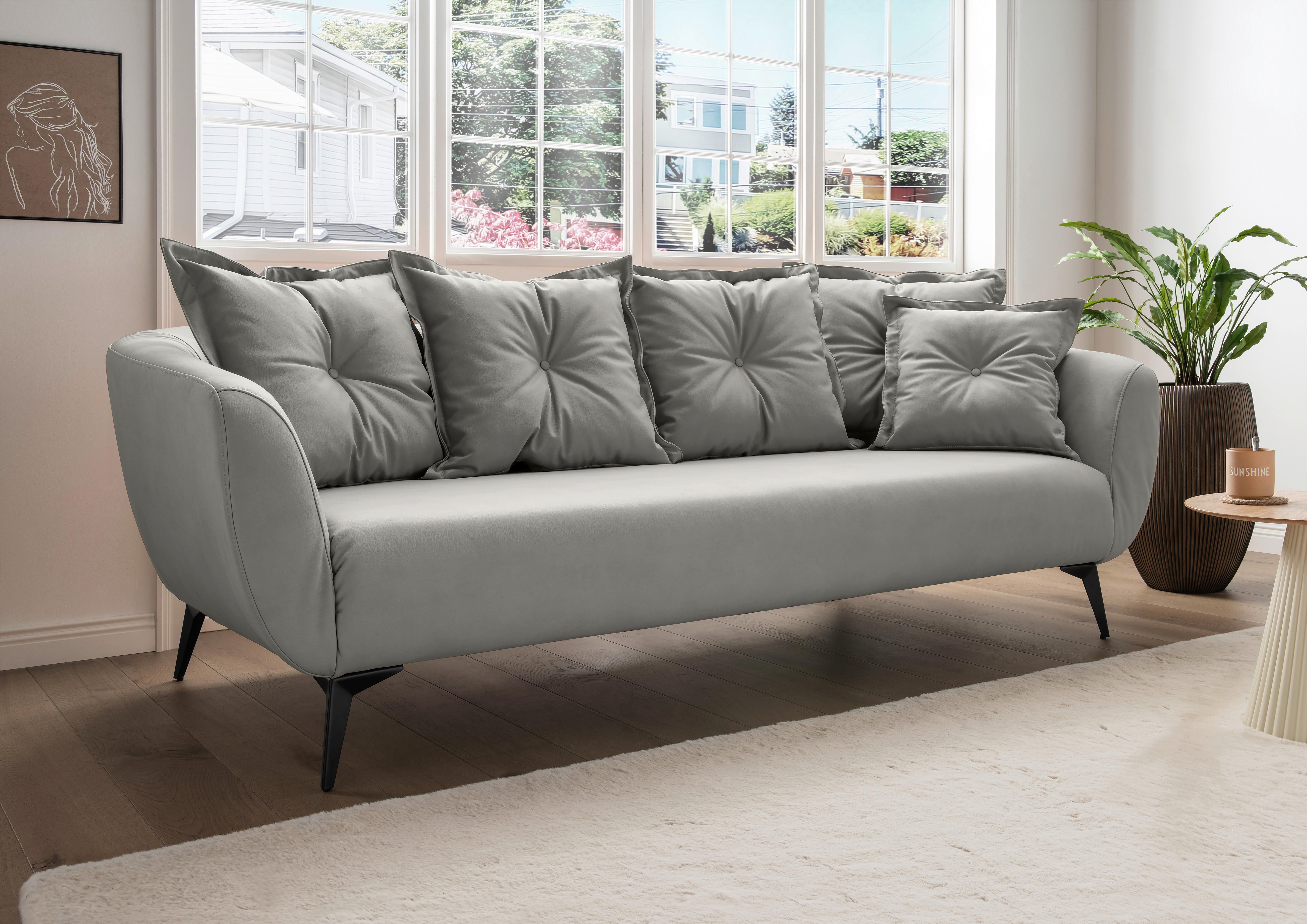 3-Sitzer-Sofa Baggio Grau B: 236 cm - Schwarz/Grau, MODERN, Textil (236/94/103cm) - Livetastic