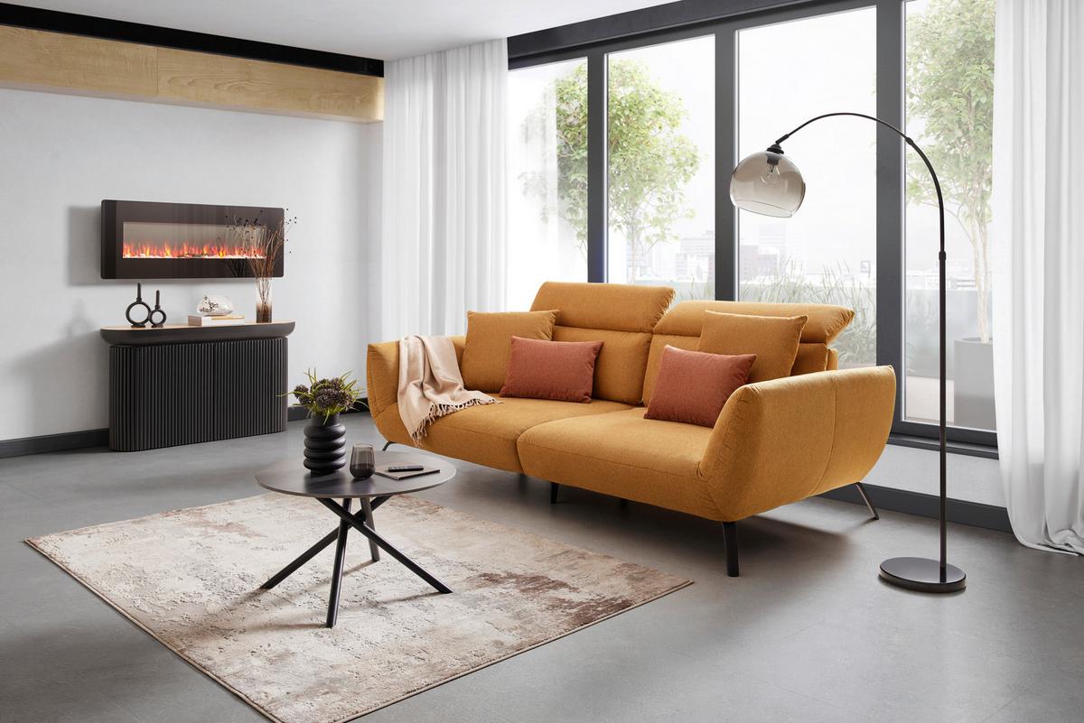 Veľká pohovka SEATTLE, žltá - žltá, Modern (260/87-107/132cm) - Premium Living