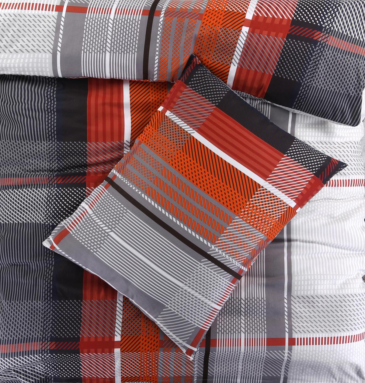 Ágyneműhuzat-garnitúra Ramona - világosszürke/sötétvörös, Modern, textil - Luca Bessoni
