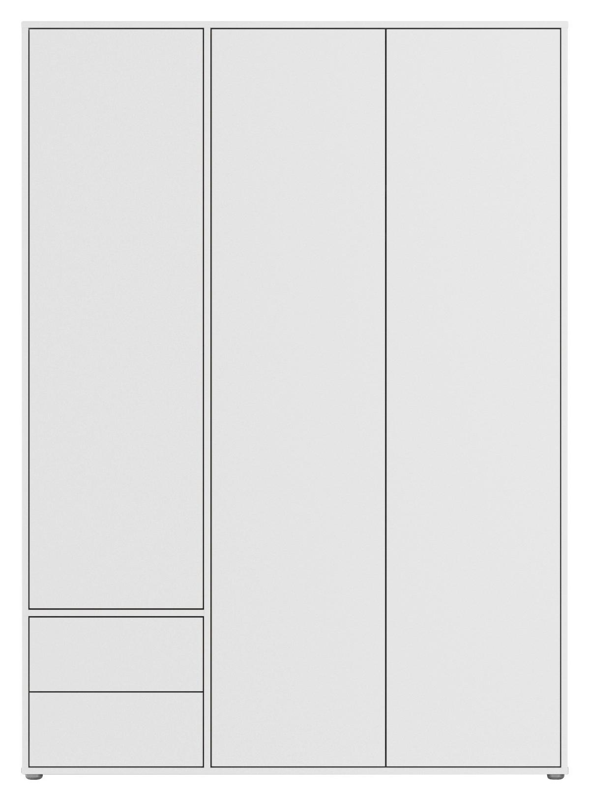 Drehtürenschrank Nabila Weiß B: 140 cm - Weiß, MODERN, Holzwerkstoff (140/194/53cm) - Rauch Möbel