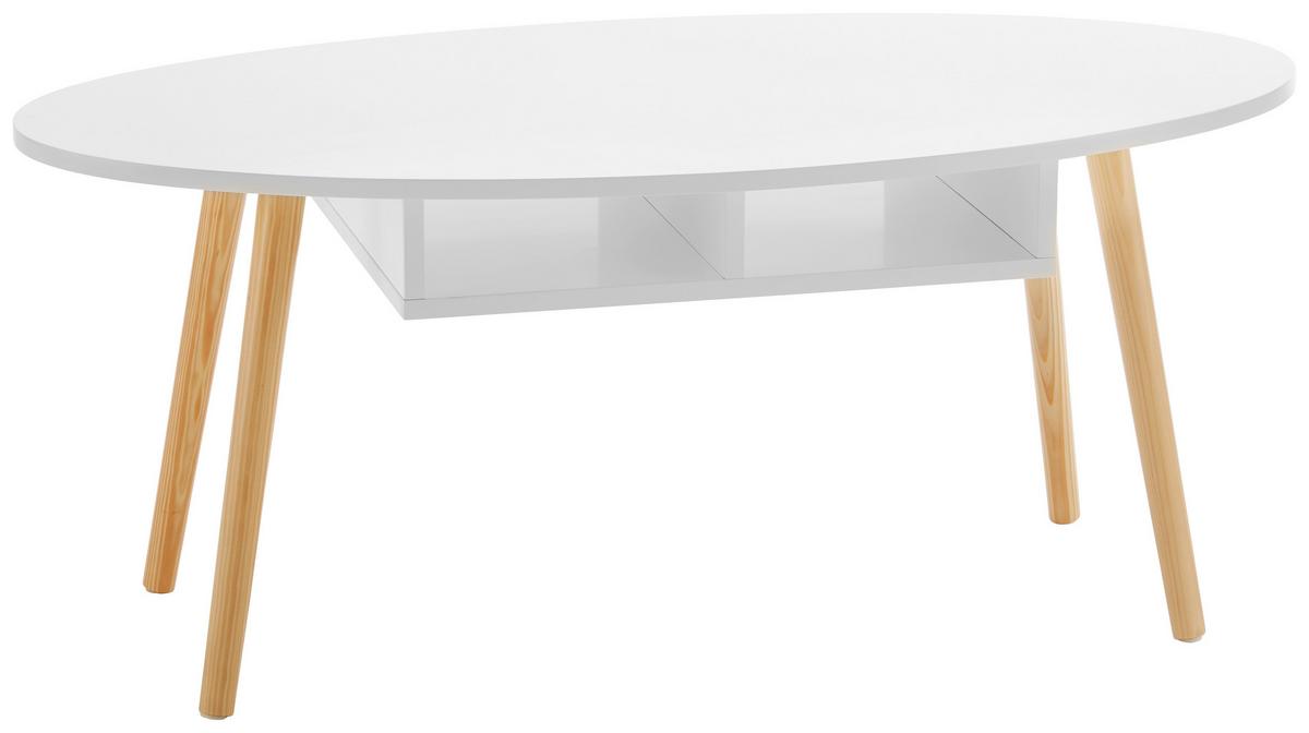 Konferenční stolek Silvio - bílá/barvy pinie, Moderní, dřevo/kompozitní dřevo (100/50/42,5cm) - Bessagi Home