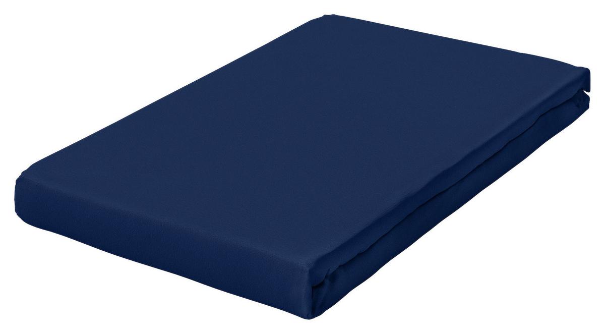 Topper-spannleintuch Pure Topper - Dunkelblau, Basics, Textil (120-130/200-220cm) - Schlafgut