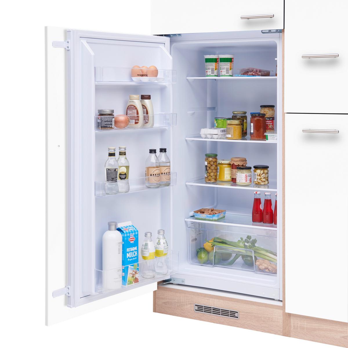 Küchenzeile Economy mit Geräten 310 cm Weiß/Eiche Dekor Modern - Eichefarben/Weiß, Basics, Holzwerkstoff (310cm) - Respekta