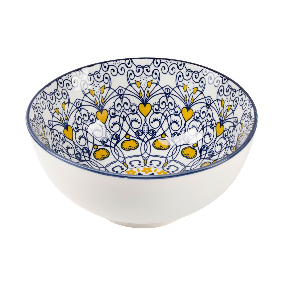 Miska na müsli Maja, 600ml - modrá/žlutá, Lifestyle, keramika (15,2/7,5cm) - Mömax