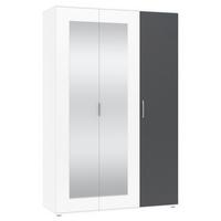 Kleiderschrank Jan Weiß/anthrazit, B: 135 Cm - Anthrazit/Weiß, Trend, Glas/Holzwerkstoff (135/210/52cm)