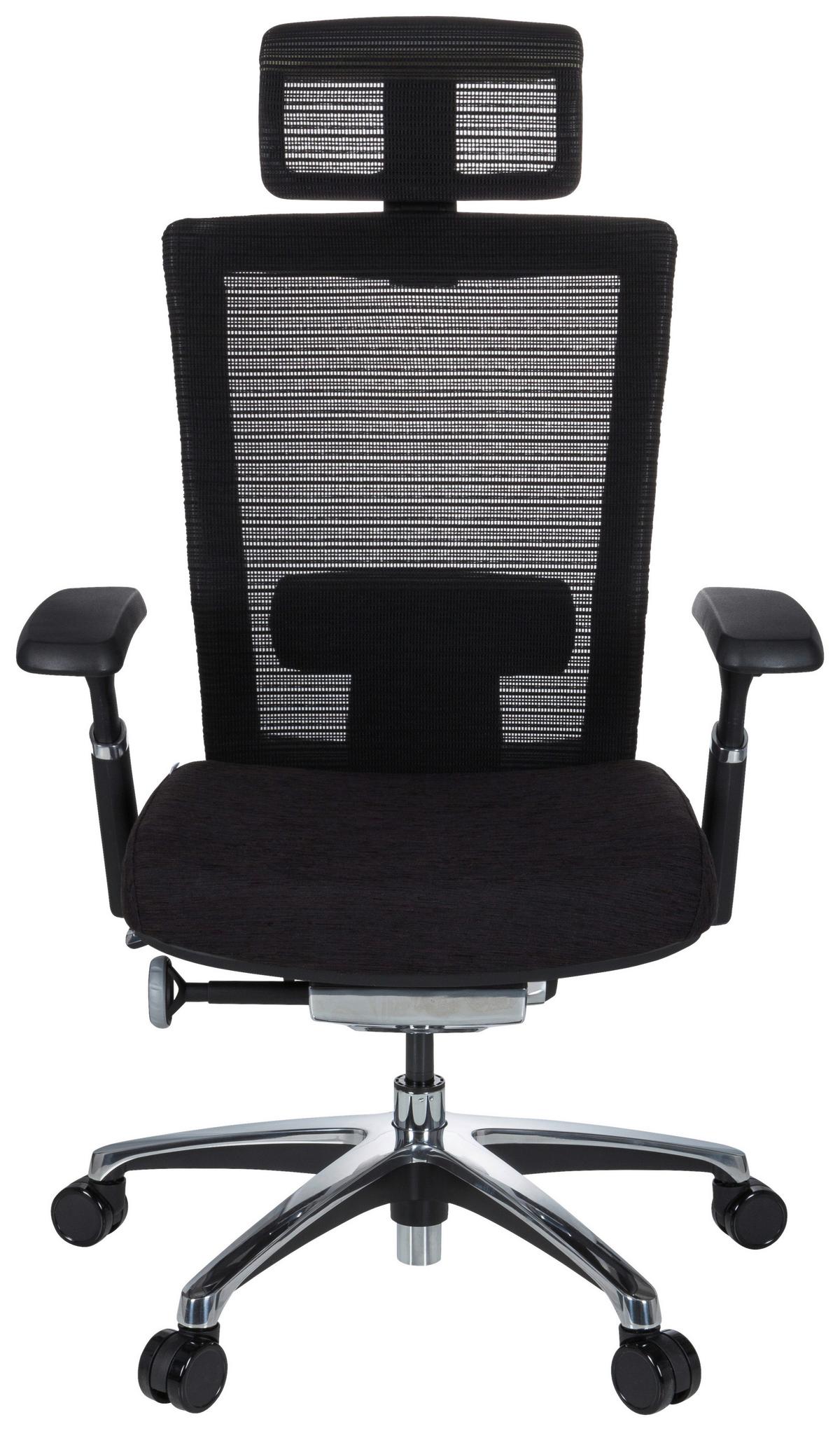 Drehstuhl Nova Pro I Schwarz - Silberfarben/Schwarz, MODERN, Kunststoff/Textil (65/133/60cm) - MID.YOU