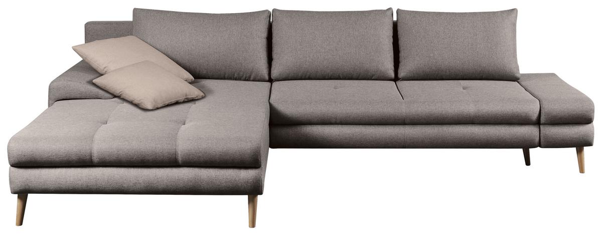 Ecksofa Mit Schlaffunktion Floby Stauraum Greige - Greige/Beige, Trend, Textil (313/215cm) - MID.YOU
