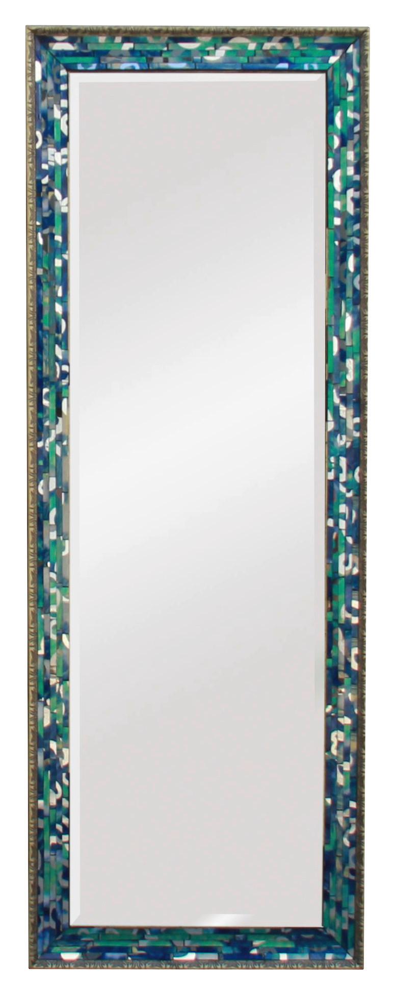 Wandspiegel Ariana BxH: 60x 160 cm Mosaik-Rahmen Grün/Blau - Goldfarben/Multicolor, MODERN, Glas/Holzwerkstoff (60/160/4cm)