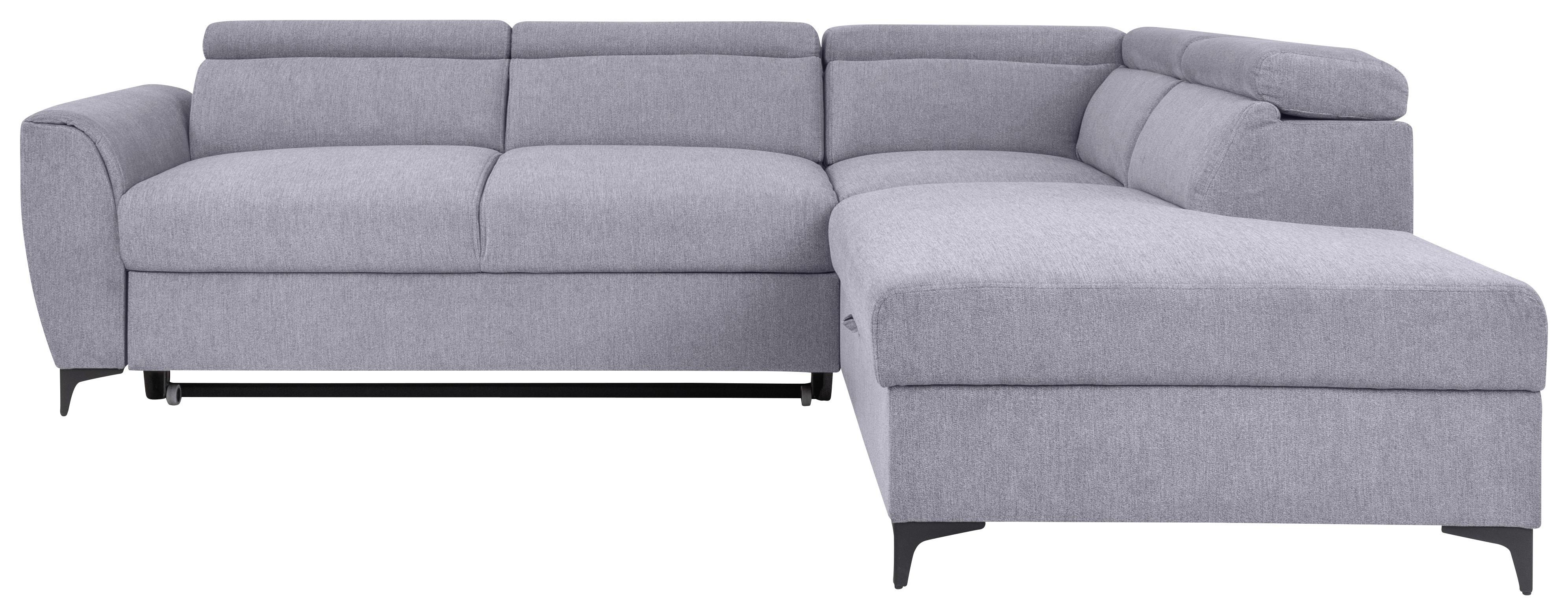 Ecksofa Lapis Grau S: 255/217 cm - Schwarz/Grau, KONVENTIONELL, Textil (255/217cm) - MID.YOU